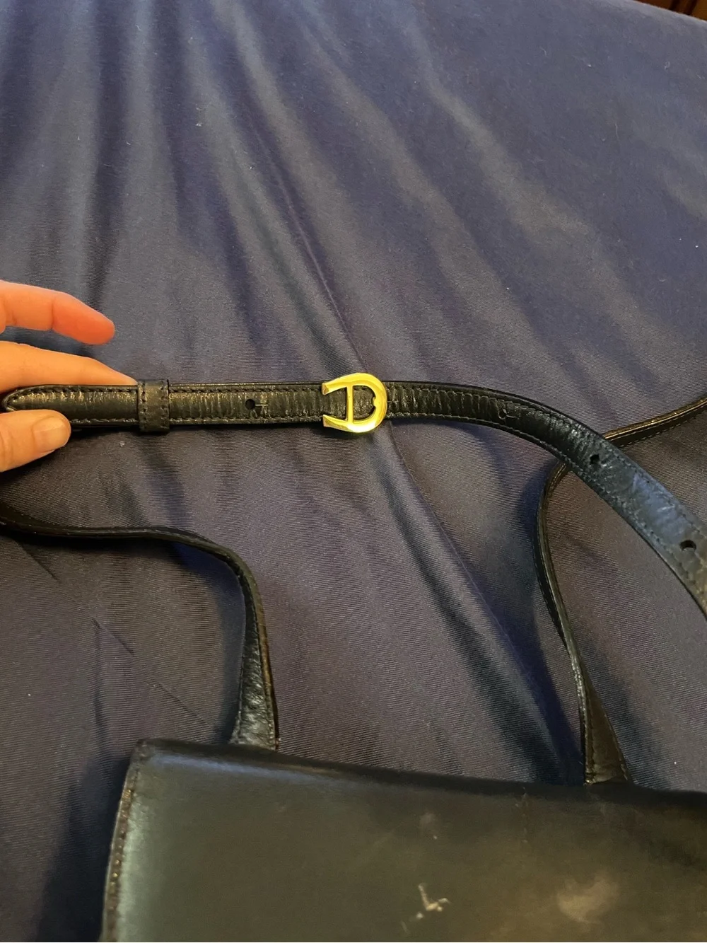 Etienne Aigner Black Leather Saddle Crossbody Bag